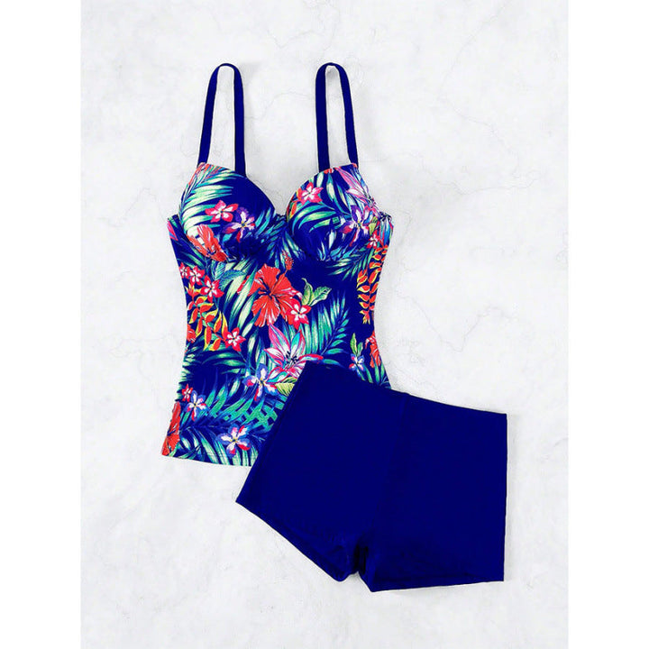 Women's Swimsuit Set with Figure-Flattering Design and Floral Top EB
