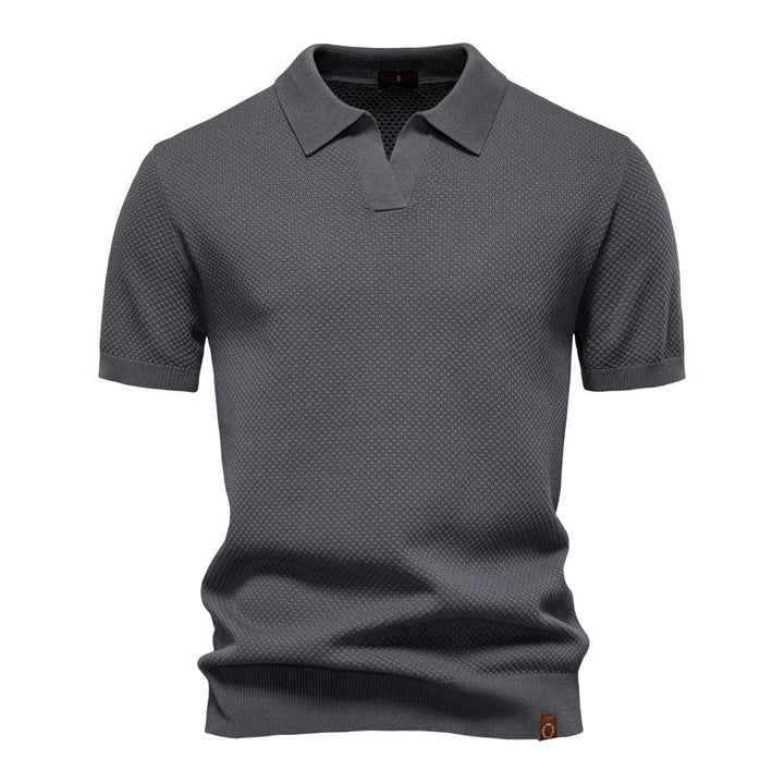 Men's Structured Polo with Modern Open Collar