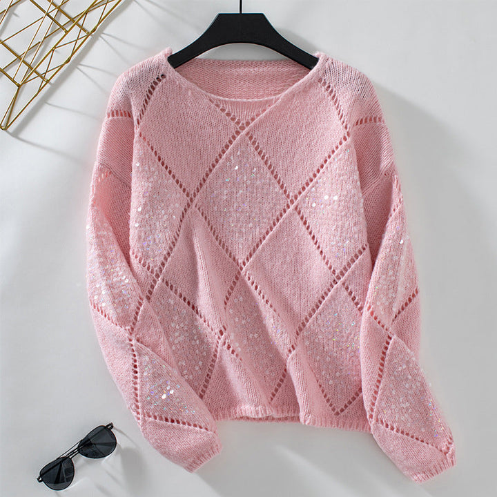 Casual Hollow Knit Pullover