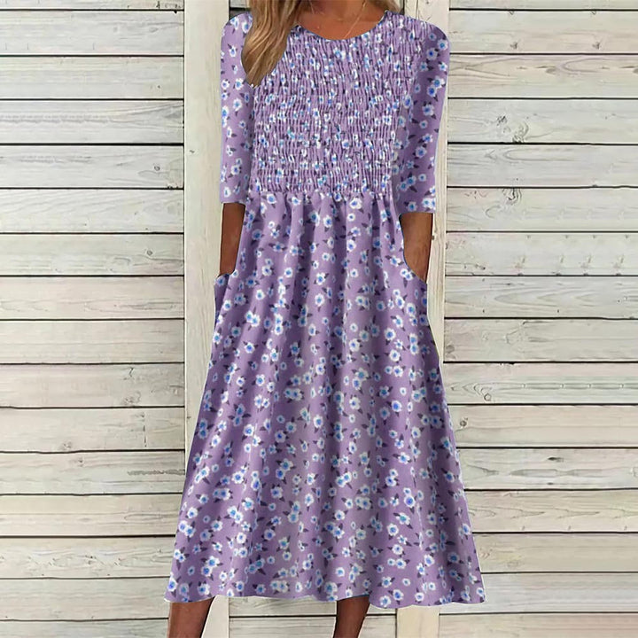 Women's Floral Smocked Midi Dress - Chic & Stylish