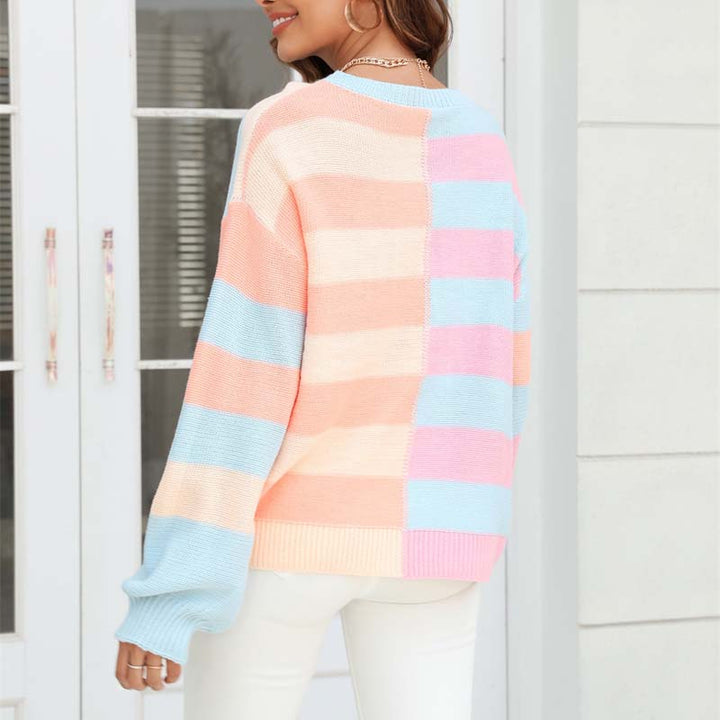 Casual Striped Knit Sweater