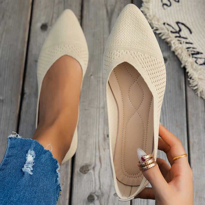 Ladies' Ballerinas with Creative Houndstooth Pattern and Flexible Footbed EB