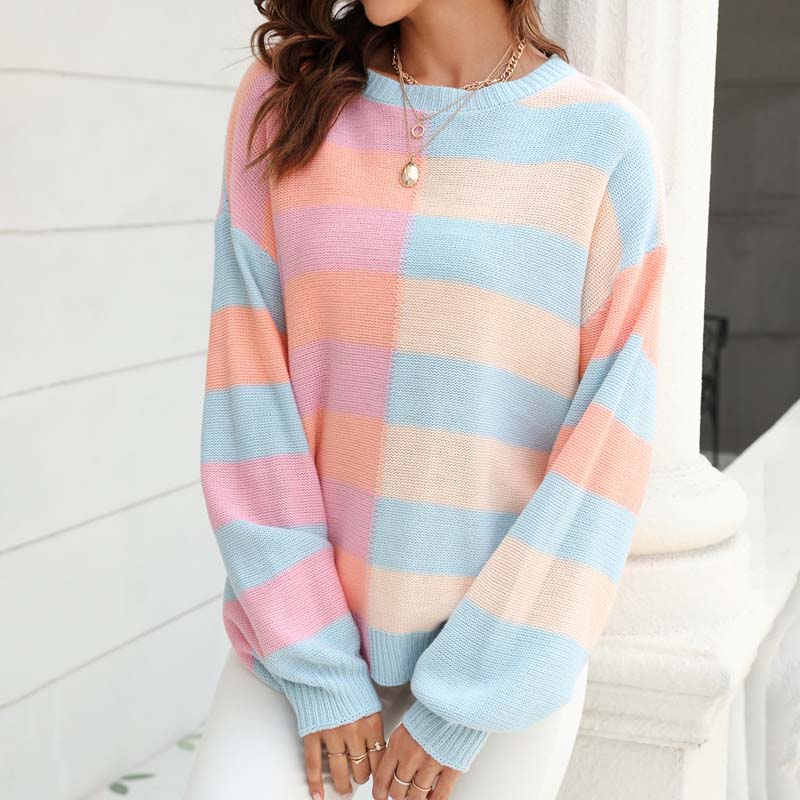 Casual Striped Knit Sweater