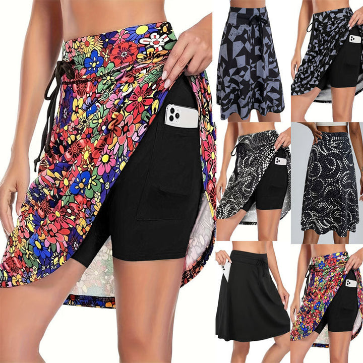 Women's Athletic Skirt with Built-in Compression Shorts