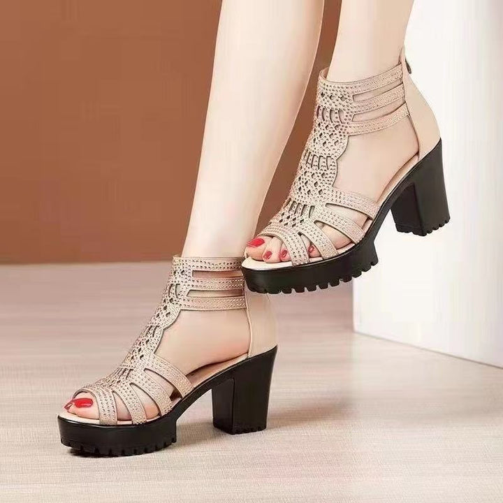 Ladies' High-Heeled Sandals with Elegant Cut and Detail-Loving Design EB