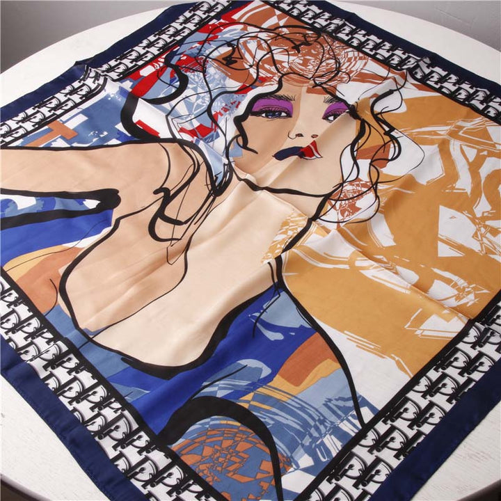 Casual Scarf with Abstract Print