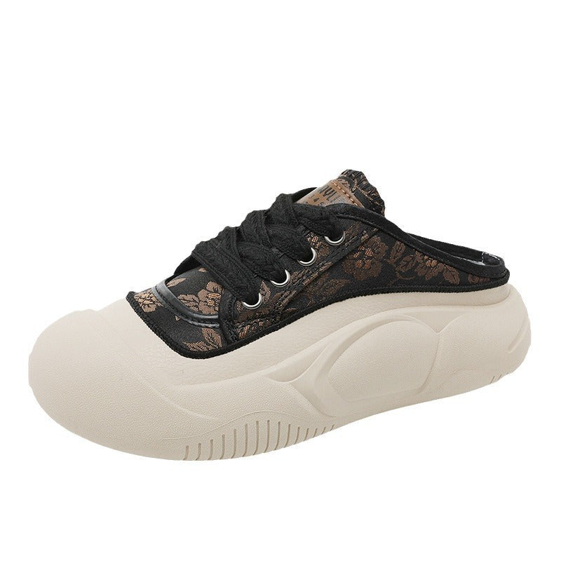 Women's Comfortable Slip-On Sneakers with Fashionable Floral Pattern and Shock-Absorbing Sole EB