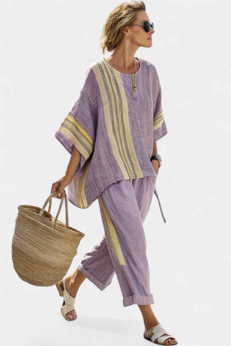 Anzaleira™  |  Elegant Striped Set