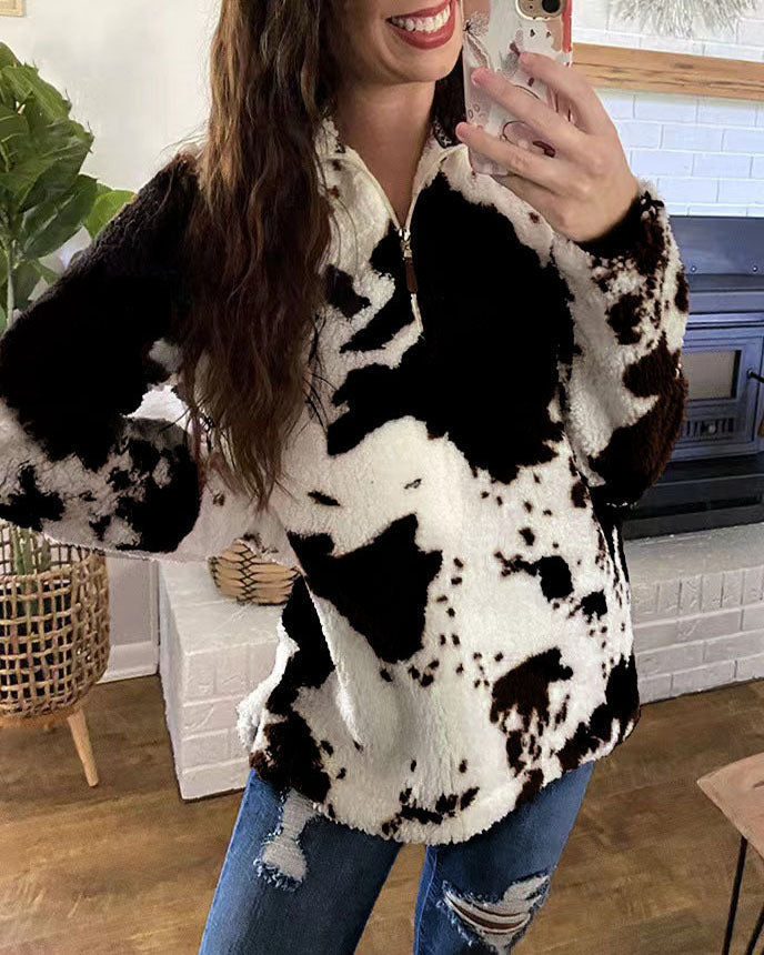 Women's Pullover with Zipper and Long Sleeves
