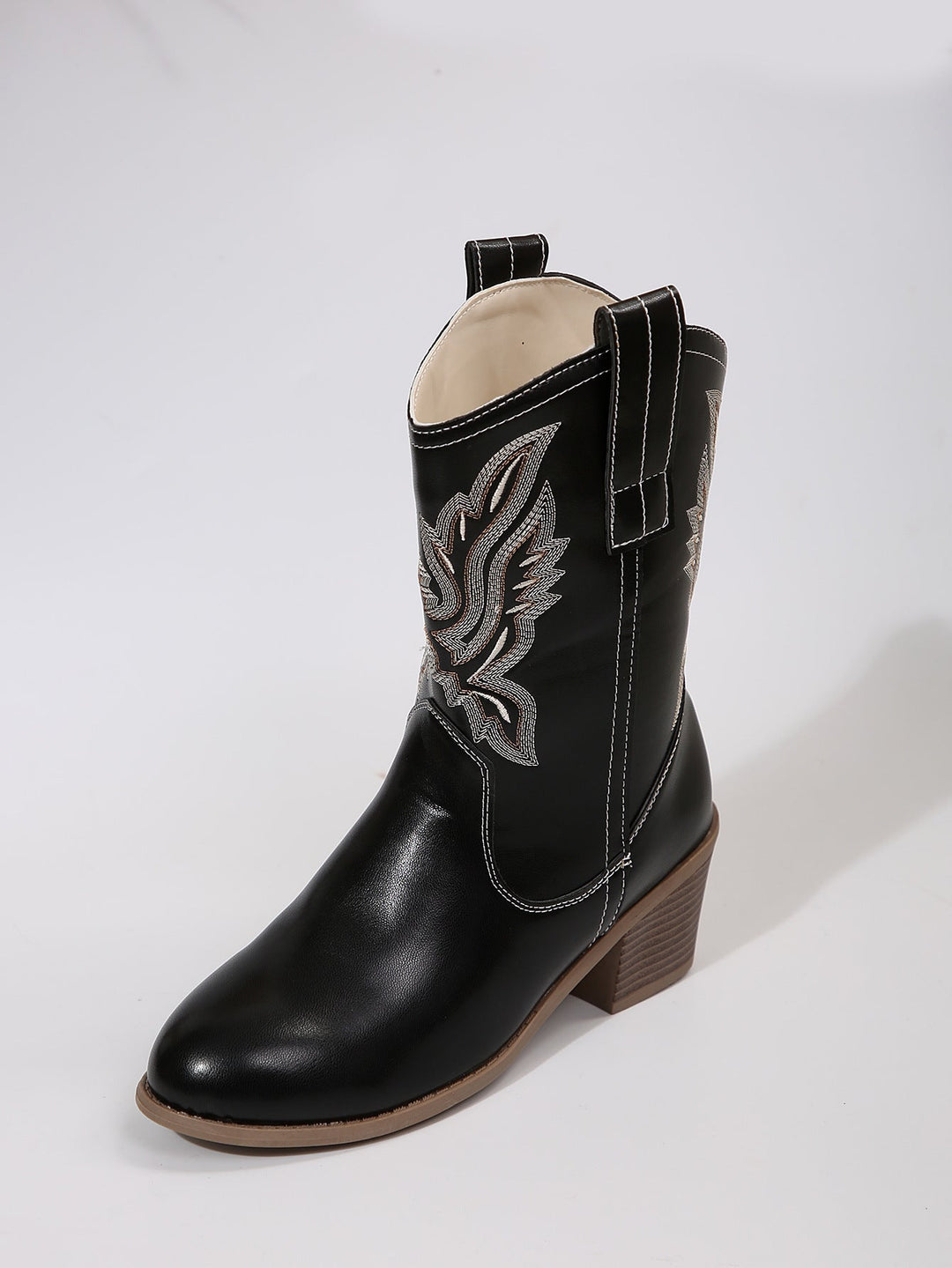 Women's Western Ankle Boots with Block Heel