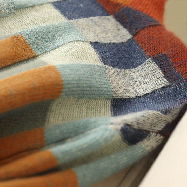 Colourful Check Knit Jumper