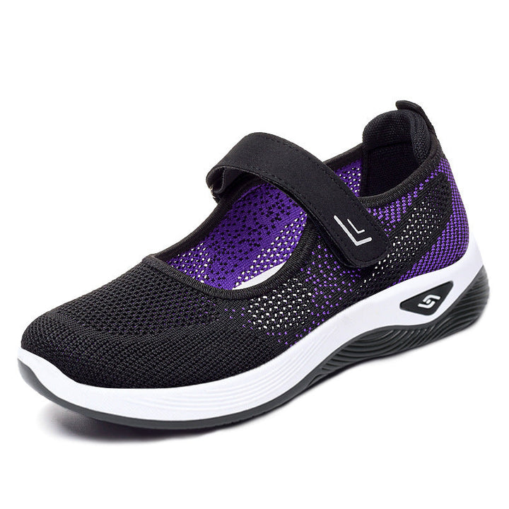Women's Comfortable Sports Sneakers with Adjustable Velcro Closure and Breathable Mesh Upper EB