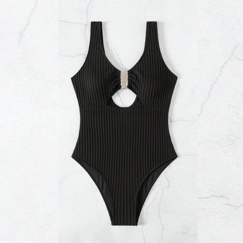 Damen Cut-Out Badeanzug mit elegantem Rippendesign EB
