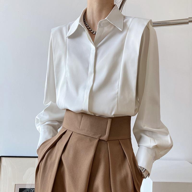 Premium Satin Shirt for Women – Elegant Long Sleeve Shirt