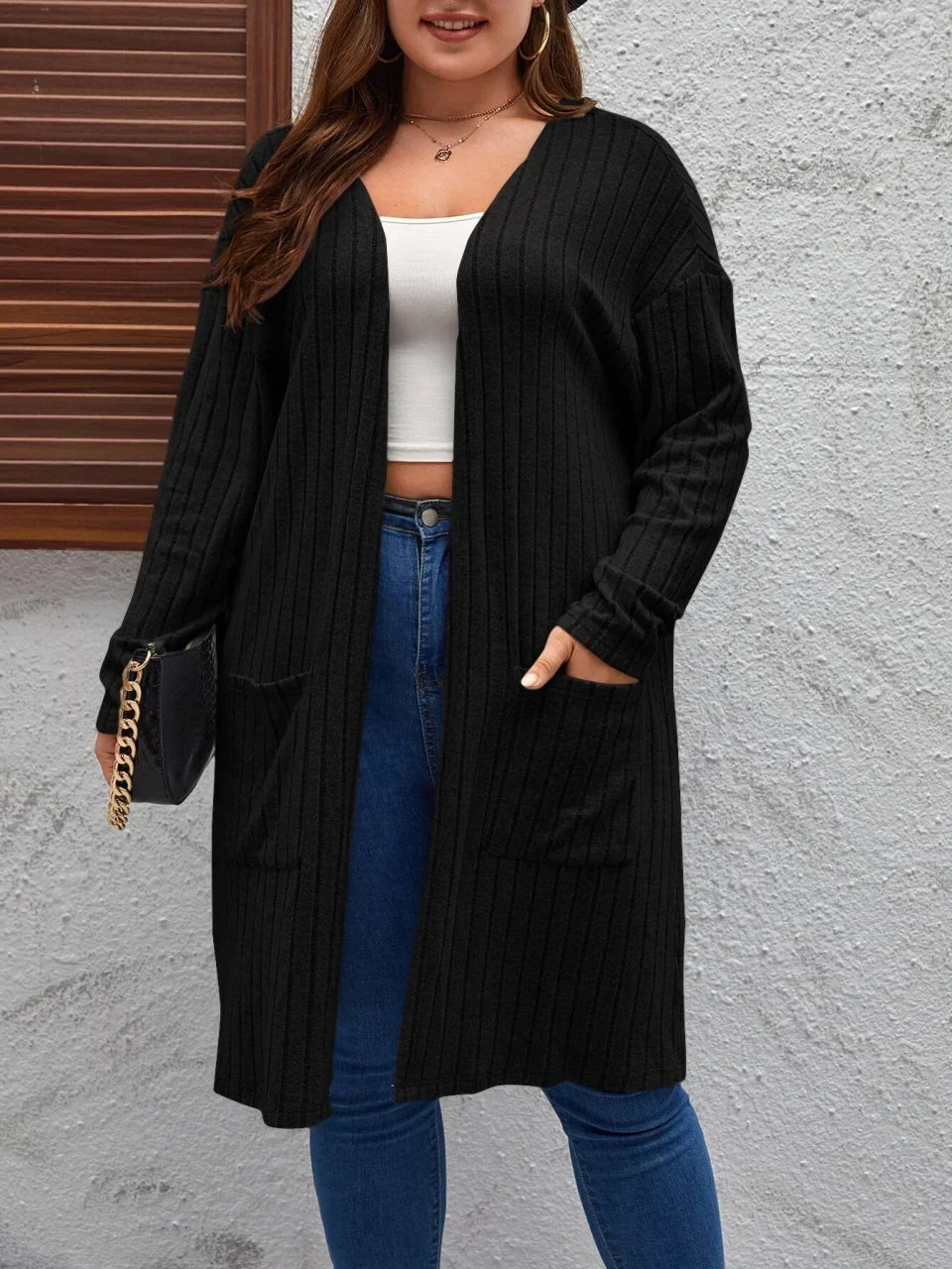 Women's Button-Up Plush Effect Coat – Soft and Warm