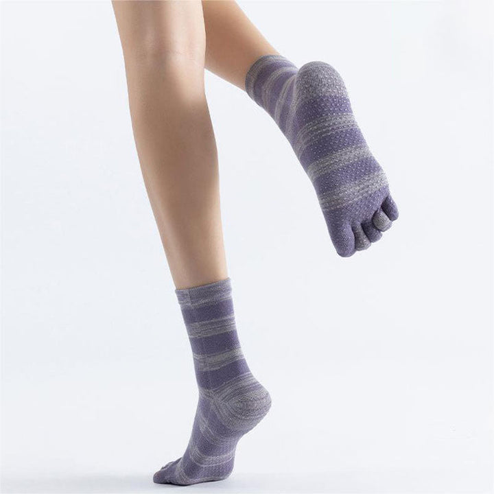 Casual Striped 5-Toe Socks