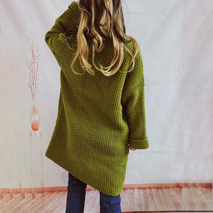 Casual Knitted Cardigan in Solid Color