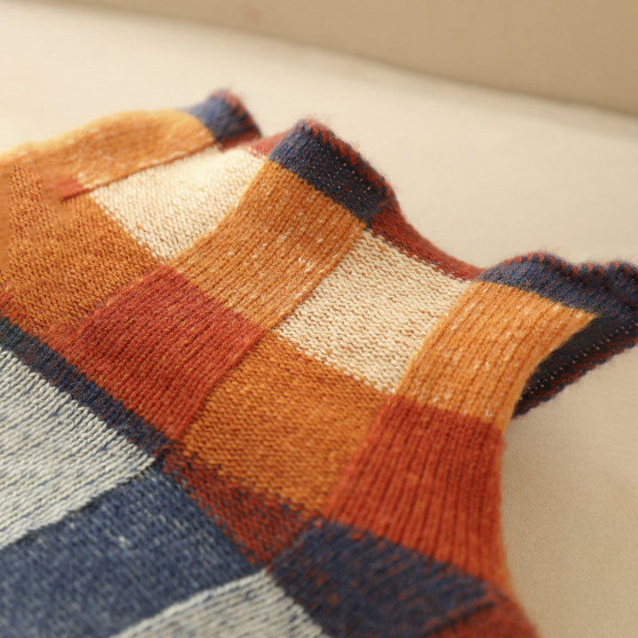 Colourful Check Knit Jumper