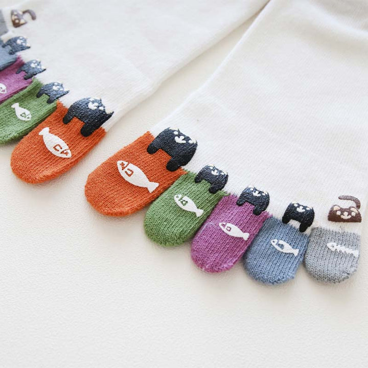 Cartoon Five-Toe Socks