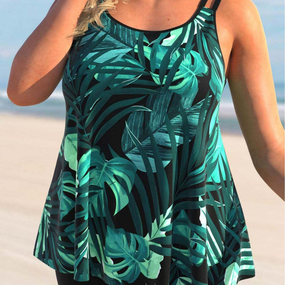 Women's Floral Tankini Set with Swim Shorts