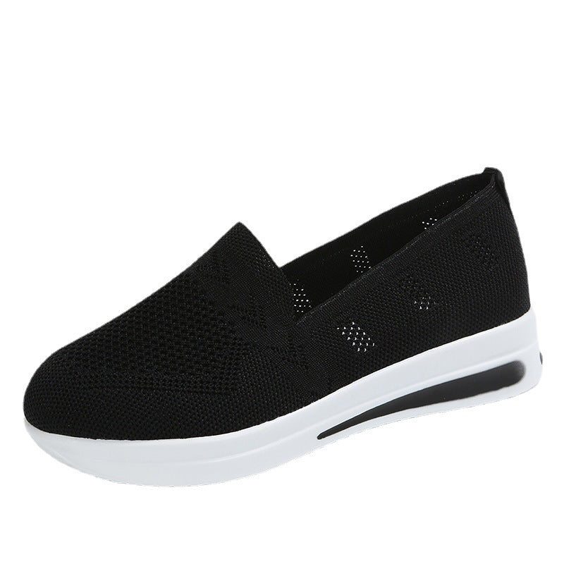 Women's Breathable Slip-On Sneakers with Flexible Knit Upper EB