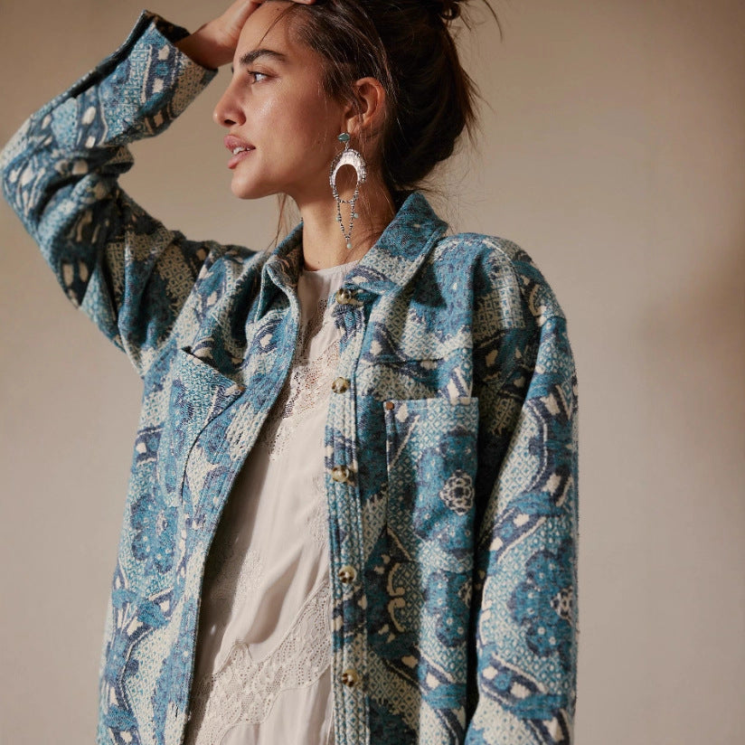 Ladies Cotton Pattern Shirt EB