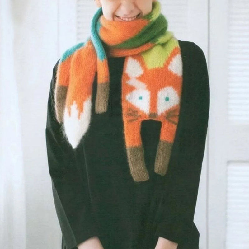 Warm Fox Knitted Scarf