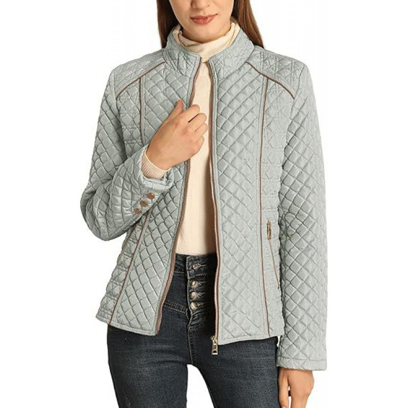 Women's Casual Quilted High-Collar Puffer Jacket