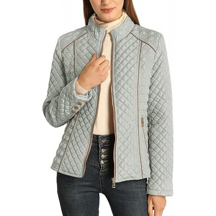 Women's Casual Quilted High-Collar Puffer Jacket