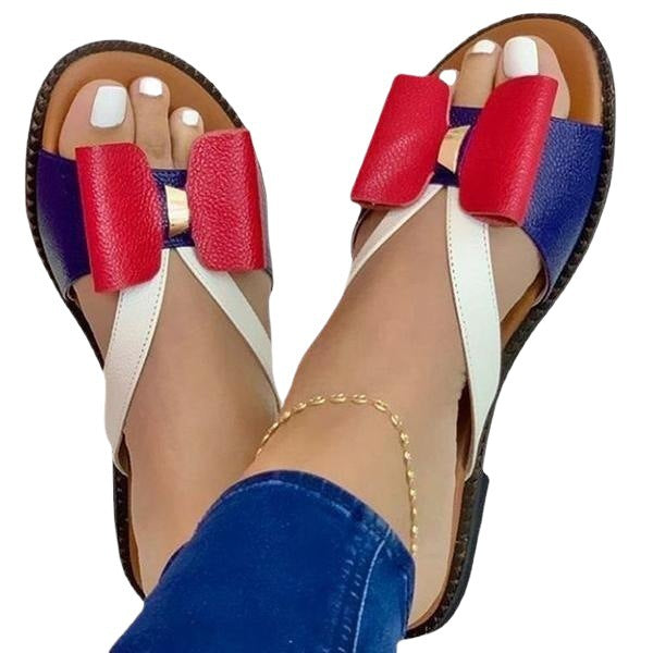 Women's Comfortable and Elegant Strappy Sandals with Refined Bow Detail EB
