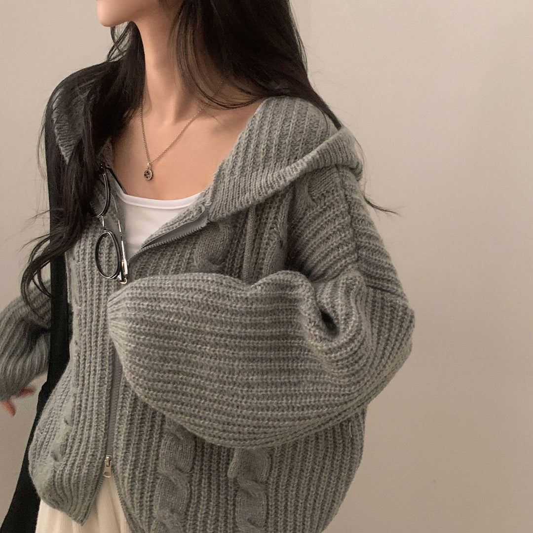 Women's Comfortable Hoodie Cardigan with Zipper EB