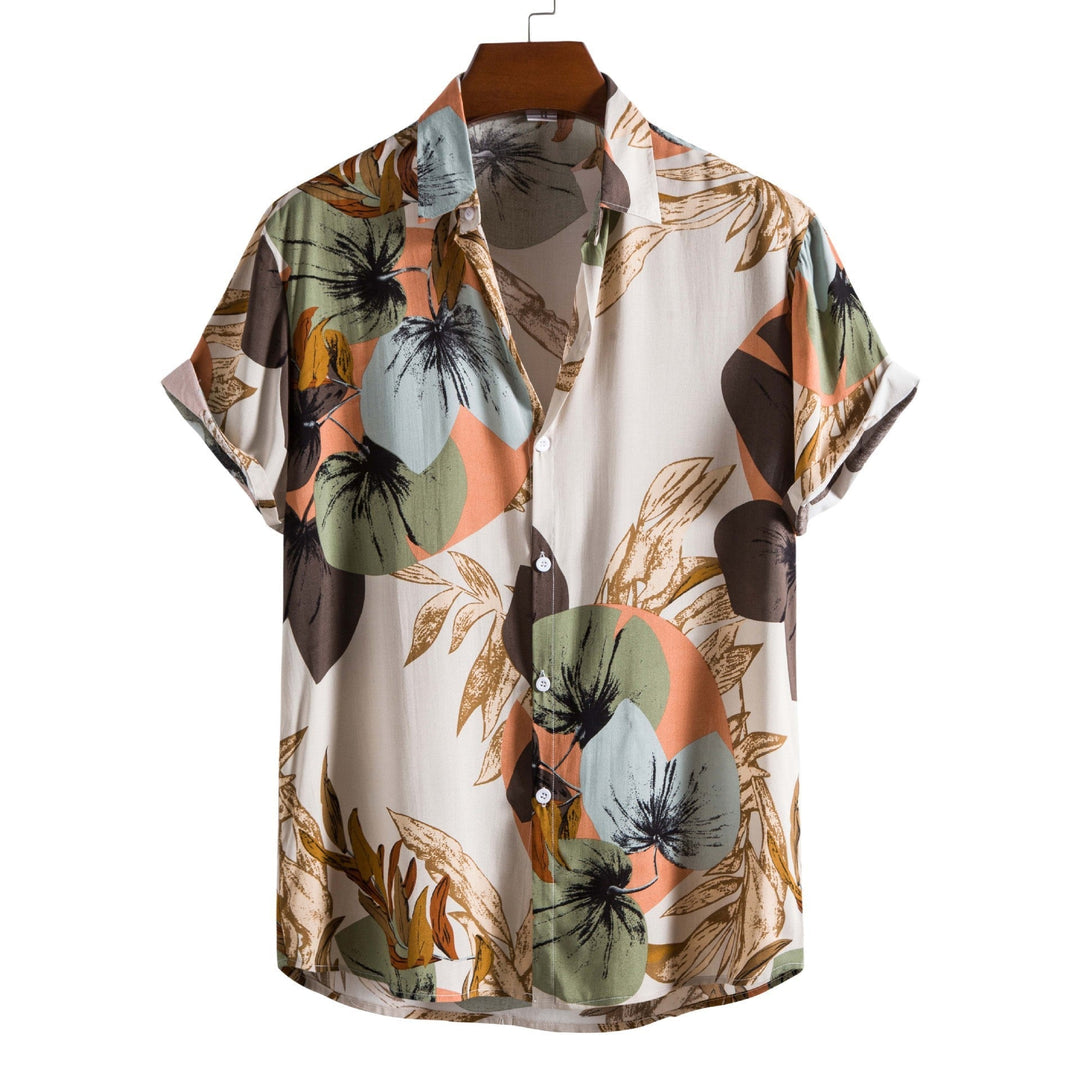 Men's Floral Pattern Short Sleeve Shirt - Stylish & Relaxed Fit