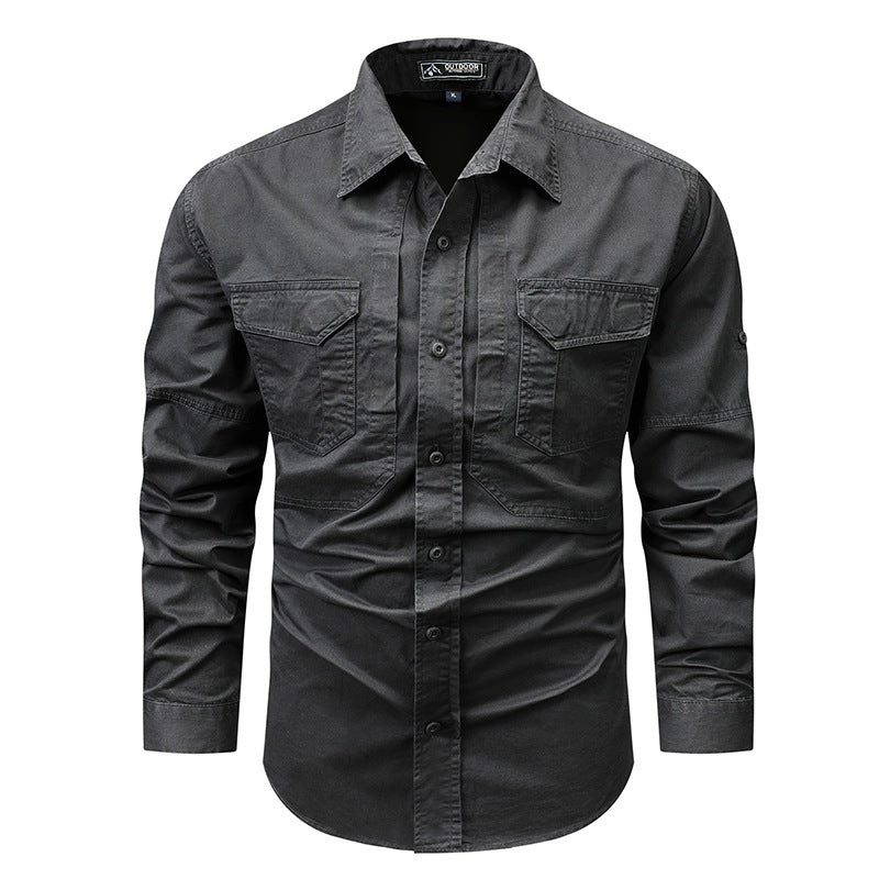 Men's Long Sleeve Field Shirt with Chest Pockets
