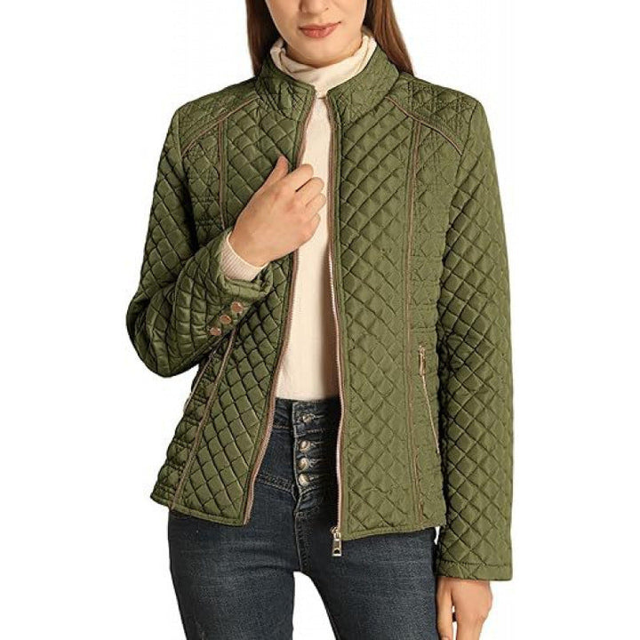 Women's Casual Quilted High-Collar Puffer Jacket