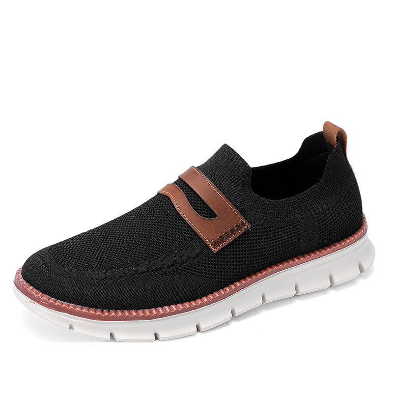 Women's Comfortable Slip-On Sneakers with Breathable Mesh Fabric and Fashionable Accent EB