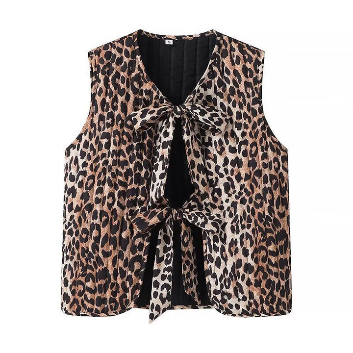 Women's Sleeveless Chiffon Top with Double Bow Front and Cut-Out Orélia, view 6 - Elena Harper