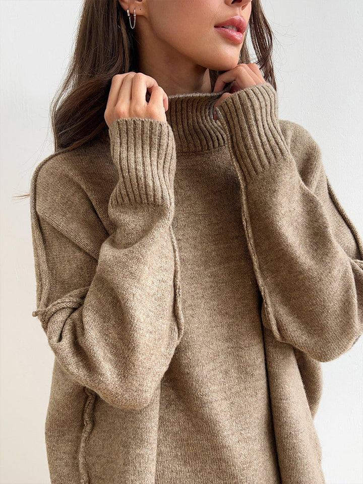 Women's Knitted Roll-Neck Jumper Set