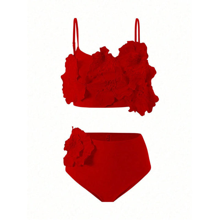 Women's Bikini Set with 3D Flower Applications EB