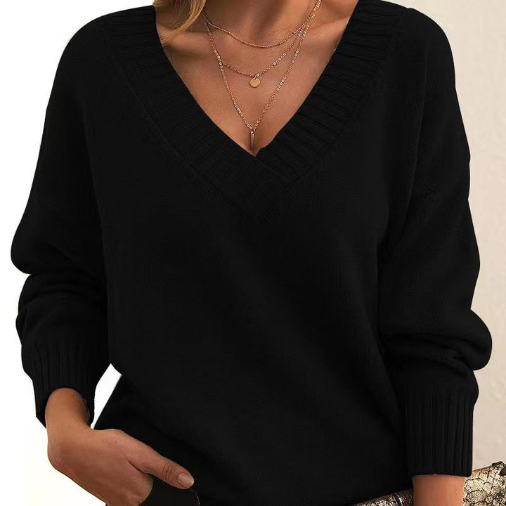 Casual Knitted Jumper in Solid Colour