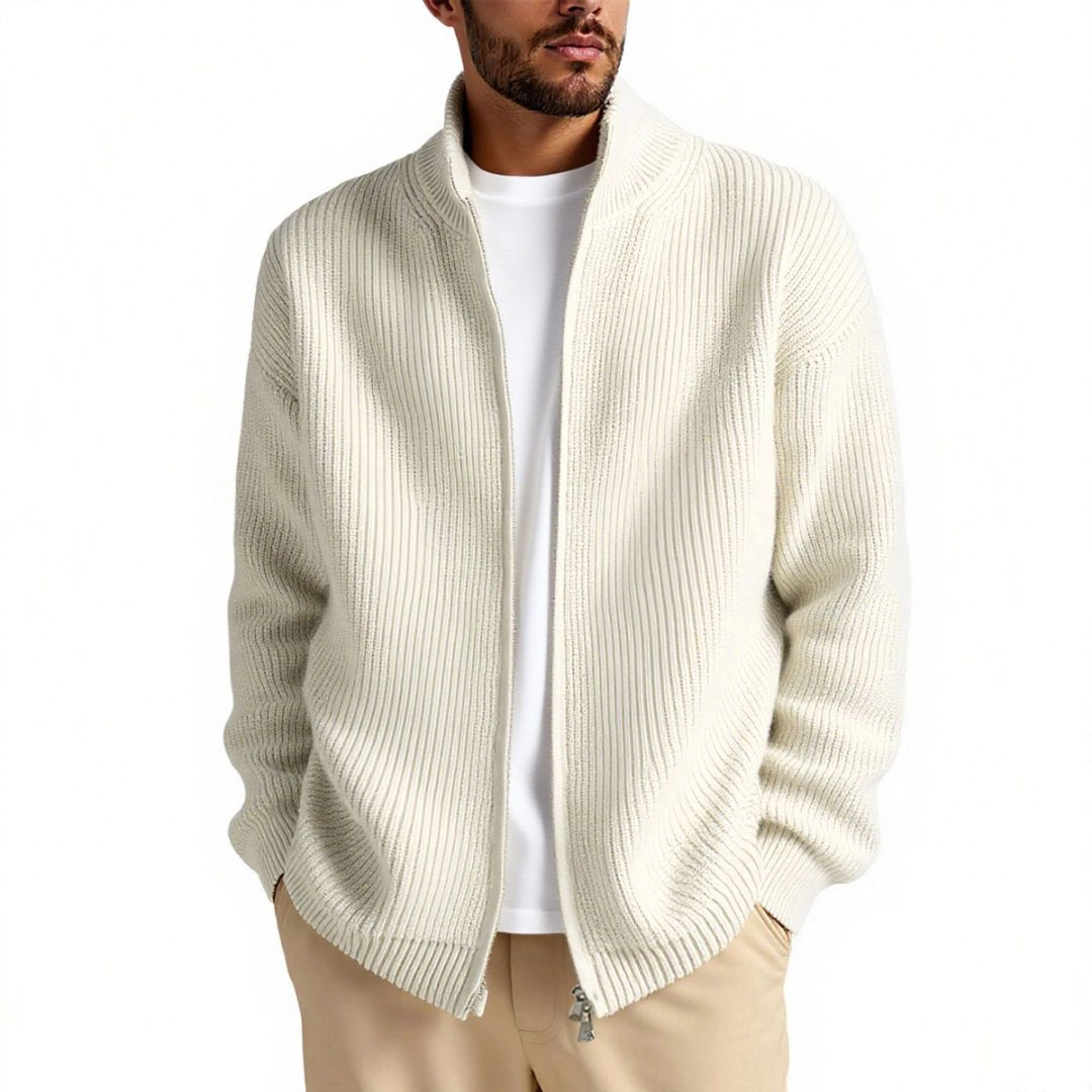 Men's High Collar Zipper Cardigan – Stylish Comfort