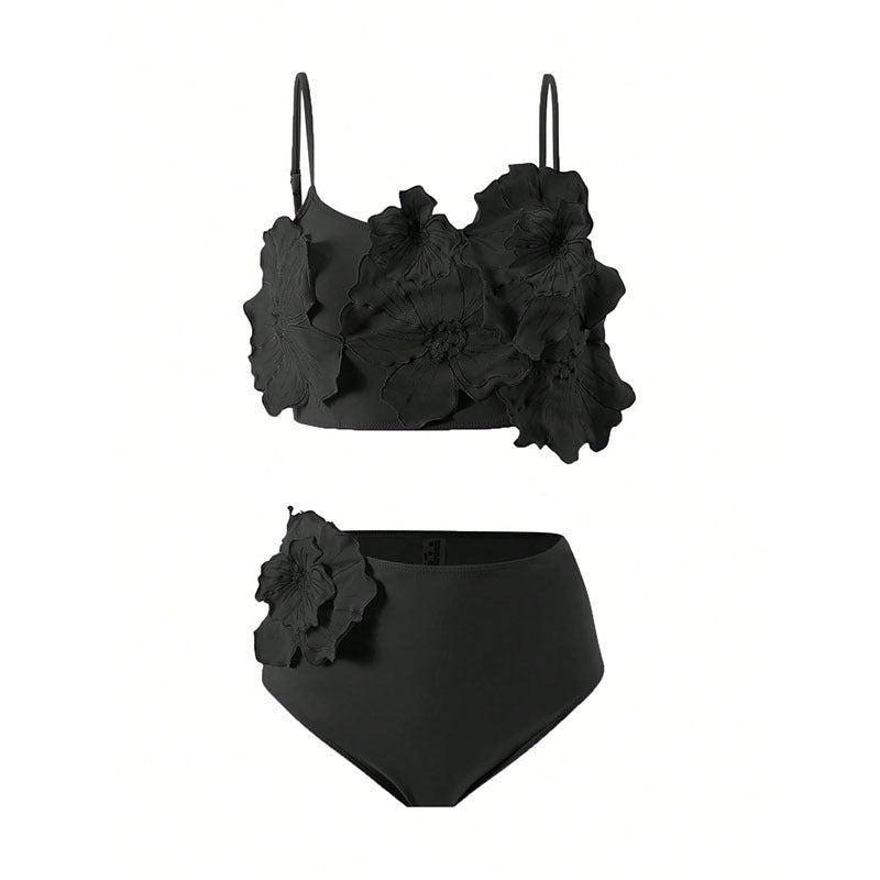 Women's Bikini Set with 3D Flower Applications EB
