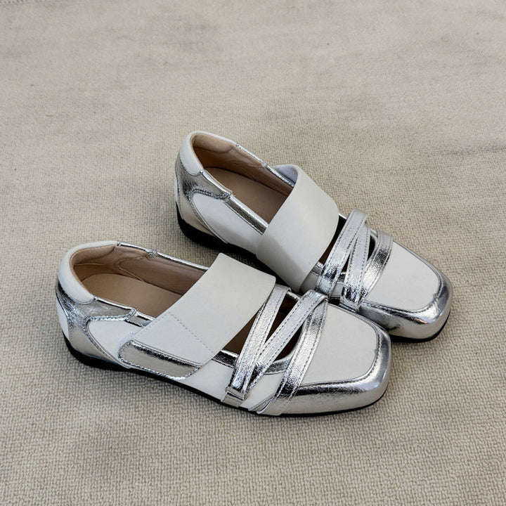 Women's Comfortable Everyday Shoes with Practical Velcro Closure and Elegant Upper Material EB