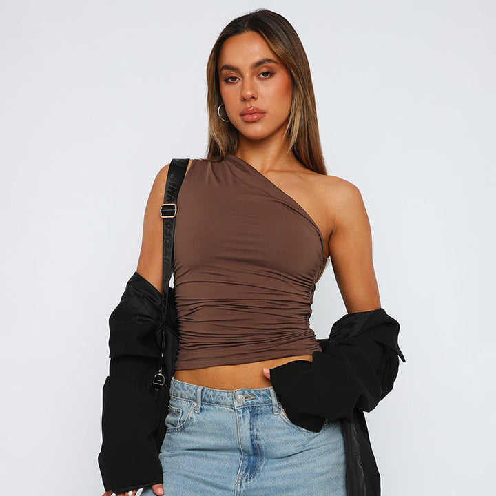 Luna - Asymmetrical Cropped Fitted Top: Chic for Parties