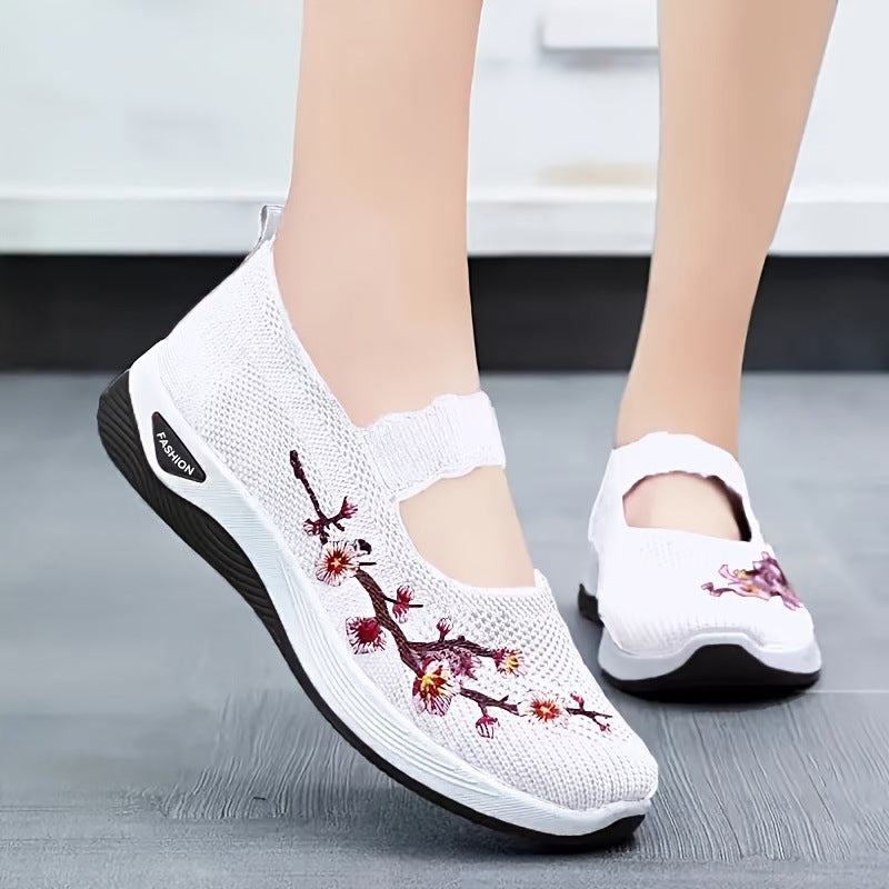 EMBROIDERED FLOWER SNEAKERS FOR WOMEN