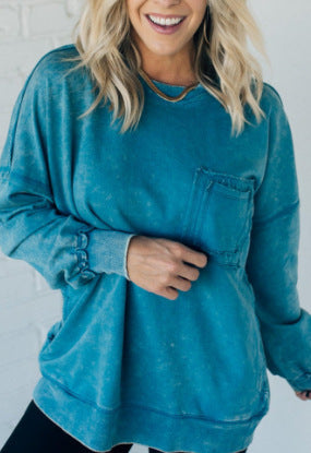 Women's Comfortable Oversized Sweatshirt with Pockets EB