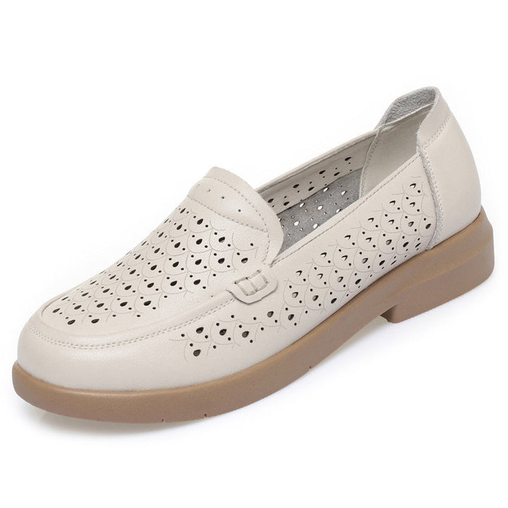 Women's Breathable Moccasins with Elegant Perforations EB
