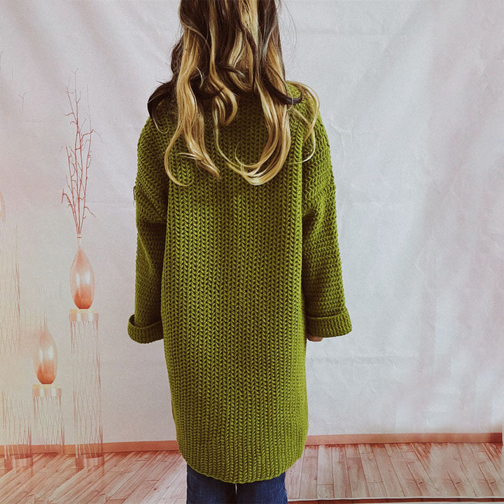 Casual Knitted Cardigan in Solid Color