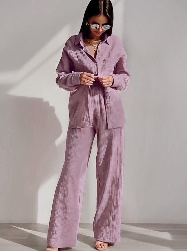 Chiara - Long Sleeve Crepe Pajama