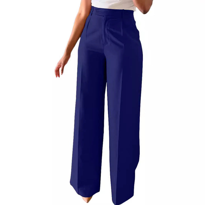 Women's High Waist Tailored Wide Leg Trousers - Elegant Comfort