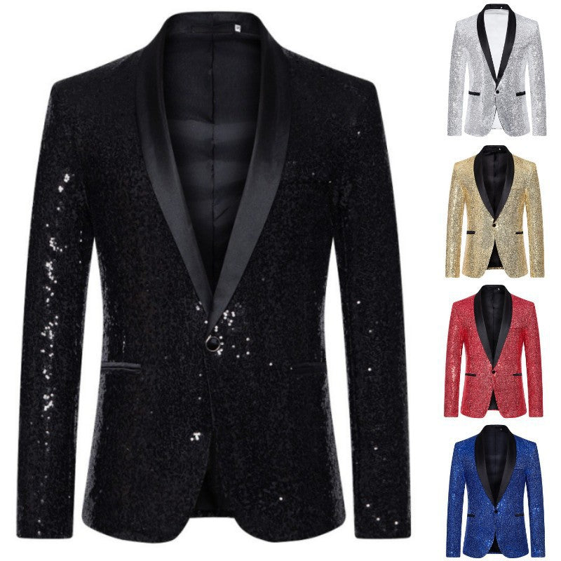 Men's Glamorous Sequin Blazer - Modern Cut for Events